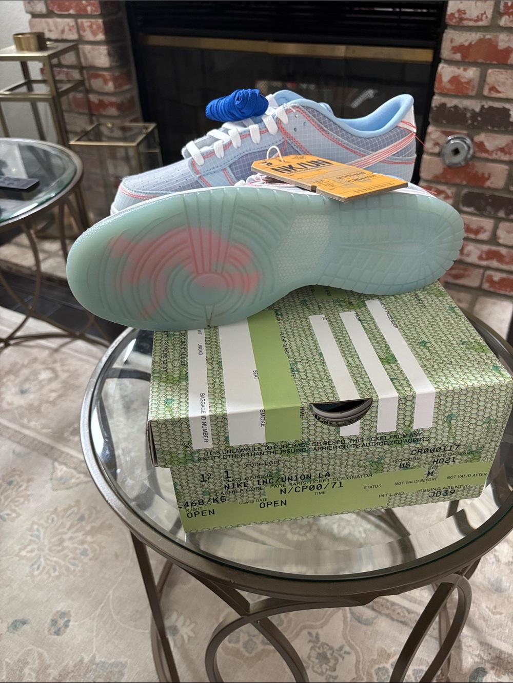 Nike Dunk Low Union Passport Pack Argon DJ9649-400 Men’s 10.5 / Women’s 12 New - Picture 7 of 9